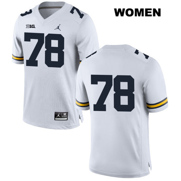 Women's NCAA Michigan Wolverines Griffin Korican #78 No Name White Jordan Brand Authentic Stitched Football College Jersey FS25J56OB